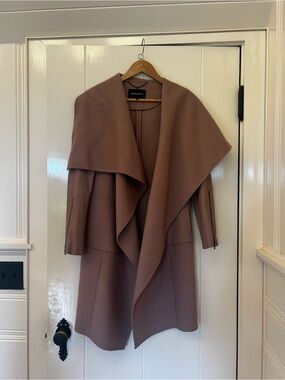 BCBGMaxAzria Dusty Mauve Wool-Blend Coat